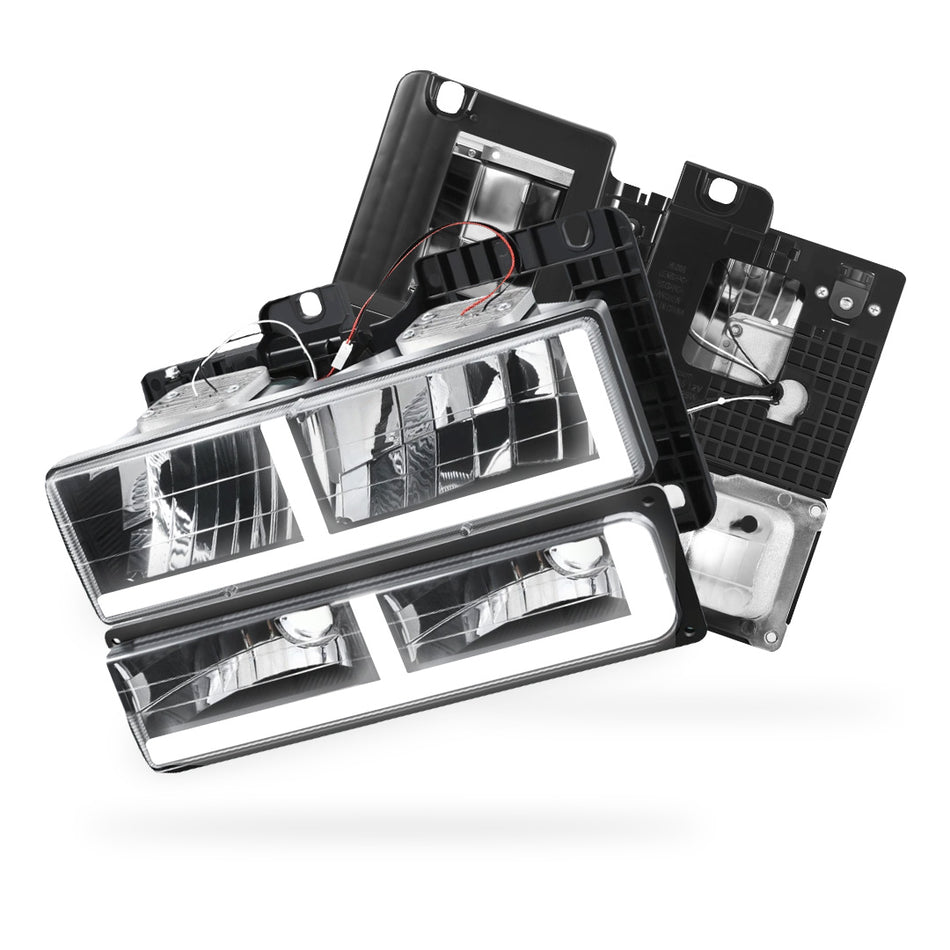 Chevrolet Blazer Silverado / Tahoe (1992 - 1994) F-LED DRL Replacement Headlights LH + RH