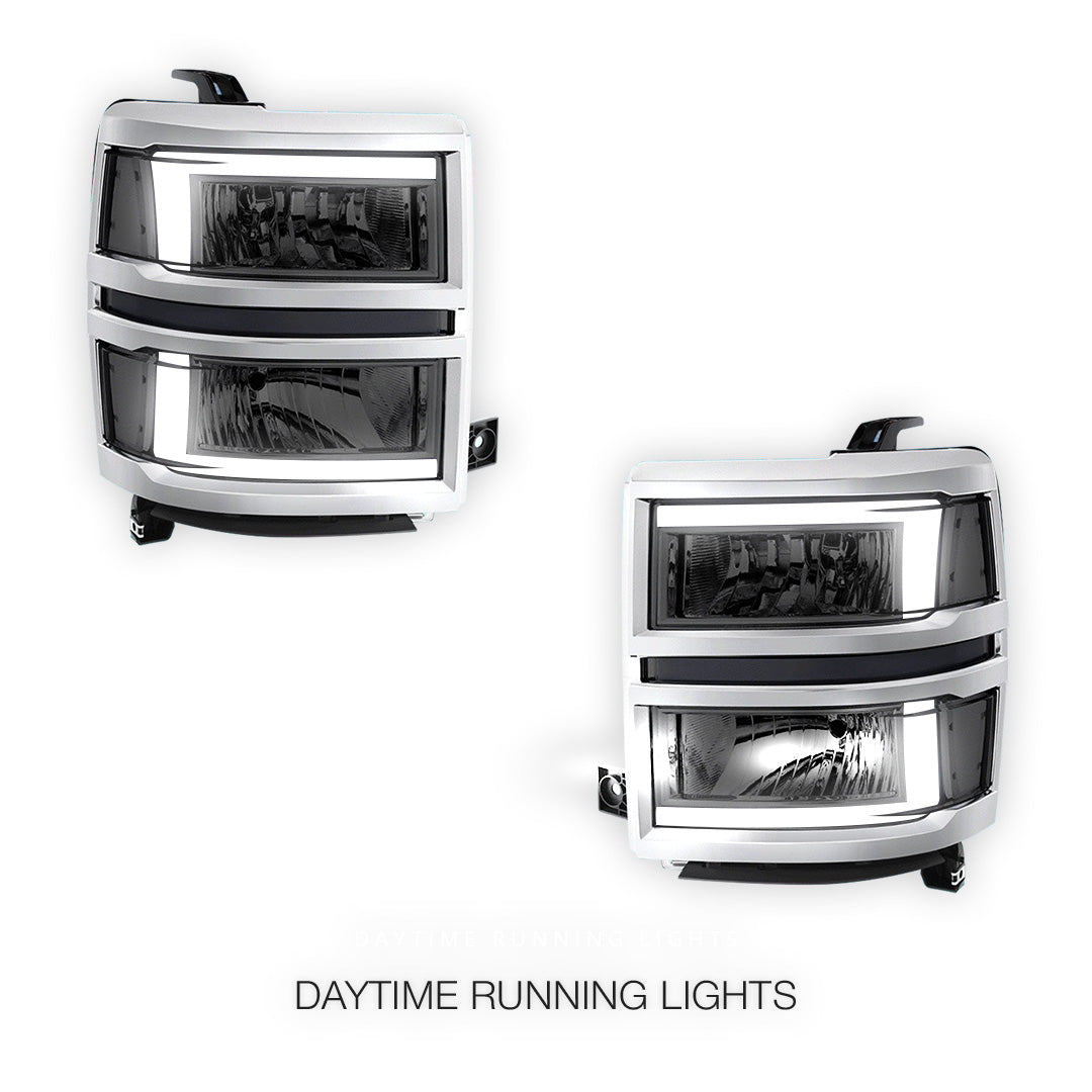 Chevrolet Silverado 1500 LT / LTZ / LS (2014 - 2015) L-LED DRL Sequential Headlights LH + RH