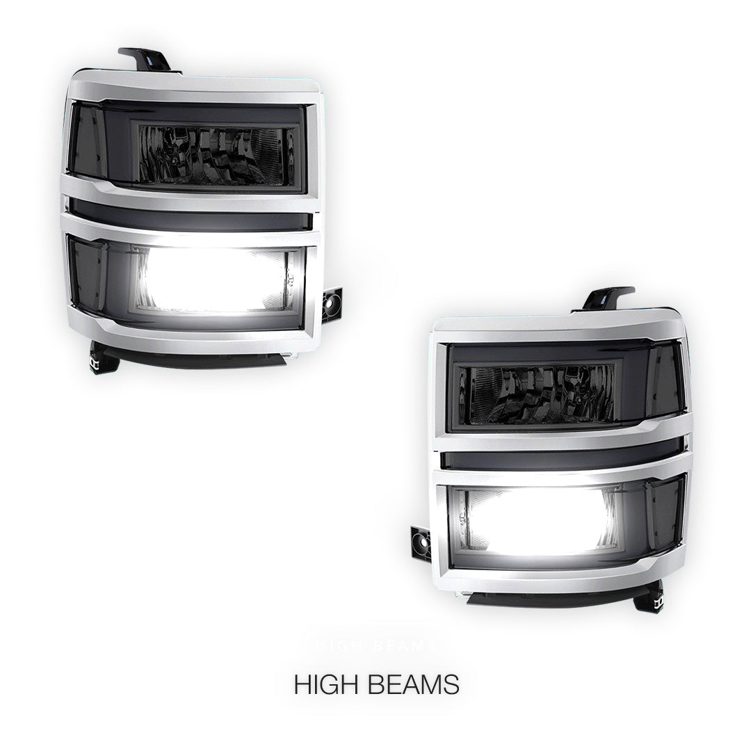Chevrolet Silverado 1500 LT / LTZ / LS (2014 - 2015) L-LED DRL Sequential Headlights LH + RH
