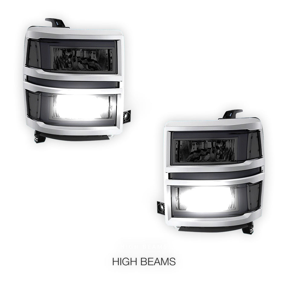 Chevrolet Silverado 1500 LT / LTZ / LS (2014 - 2015) L-LED DRL Sequential Headlights LH + RH