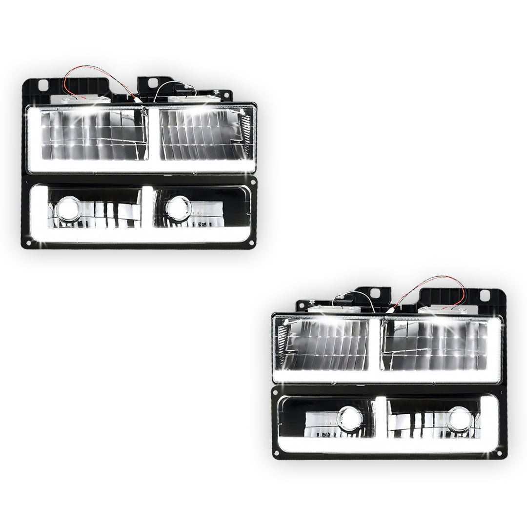 Chevrolet K3500 Cheyenne / Scottsdale / Silverado (1988 - 2000) F-LED DRL Replacement Headlights LH + RH