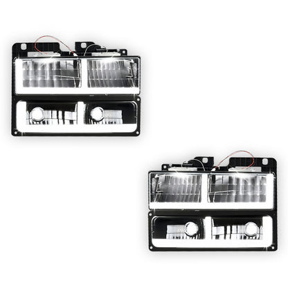 Chevrolet K3500 Cheyenne / Scottsdale / Silverado (1988 - 2000) F-LED DRL Replacement Headlights LH + RH