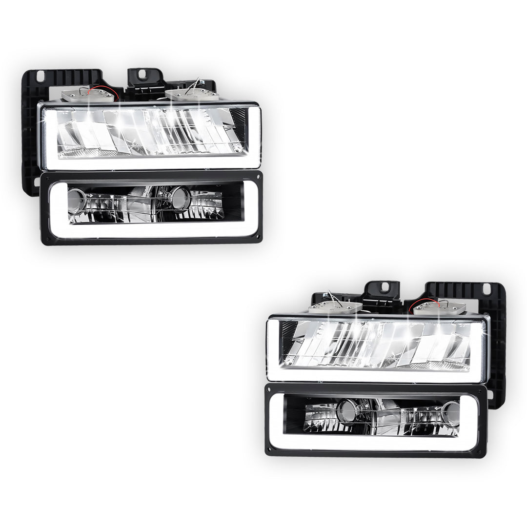 Chevrolet K3500 Cheyenne / Scottsdale / Silverado (1988 - 2000) U-LED DRL Replacement Headlights LH + RH