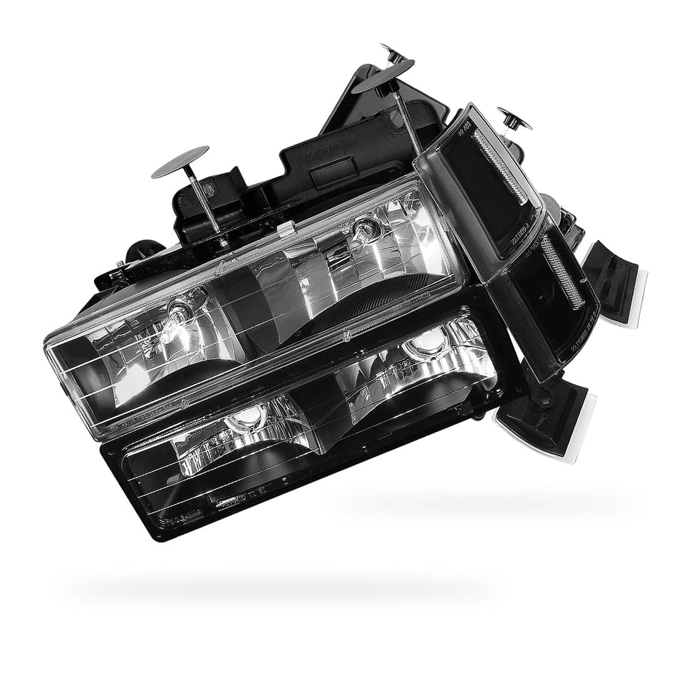 GMC K3500 SLE / SLT (1994 - 2000) Replacement Headlights and Bumper Lights LH + RH