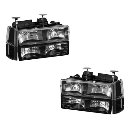 GMC K3500 SLE / SLT (1994 - 2000) Replacement Headlights and Bumper Lights LH + RH
