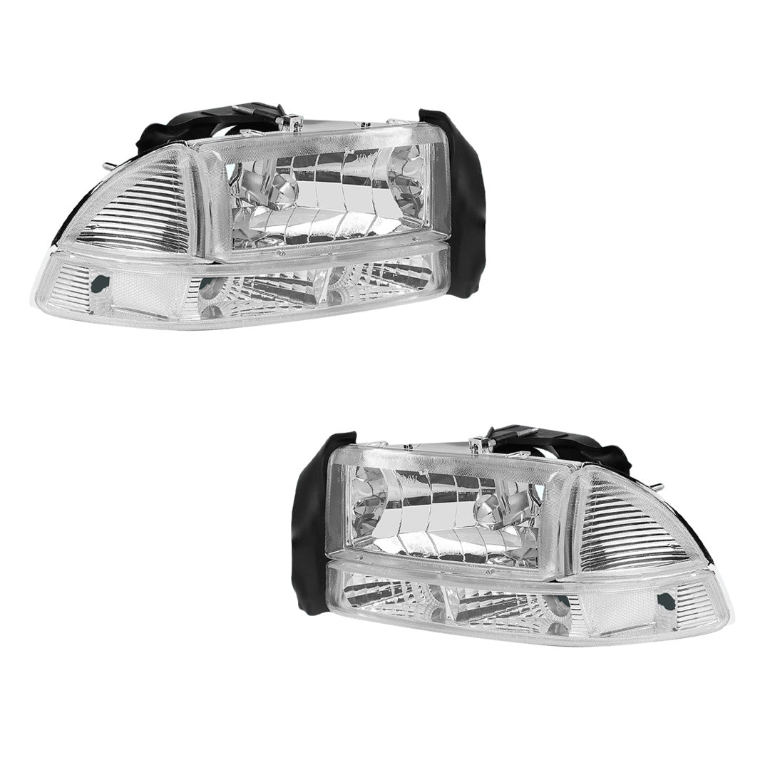 Dodge Dakota (1997 - 2004) Replacement Headlights and Bumper Lights LH + RH