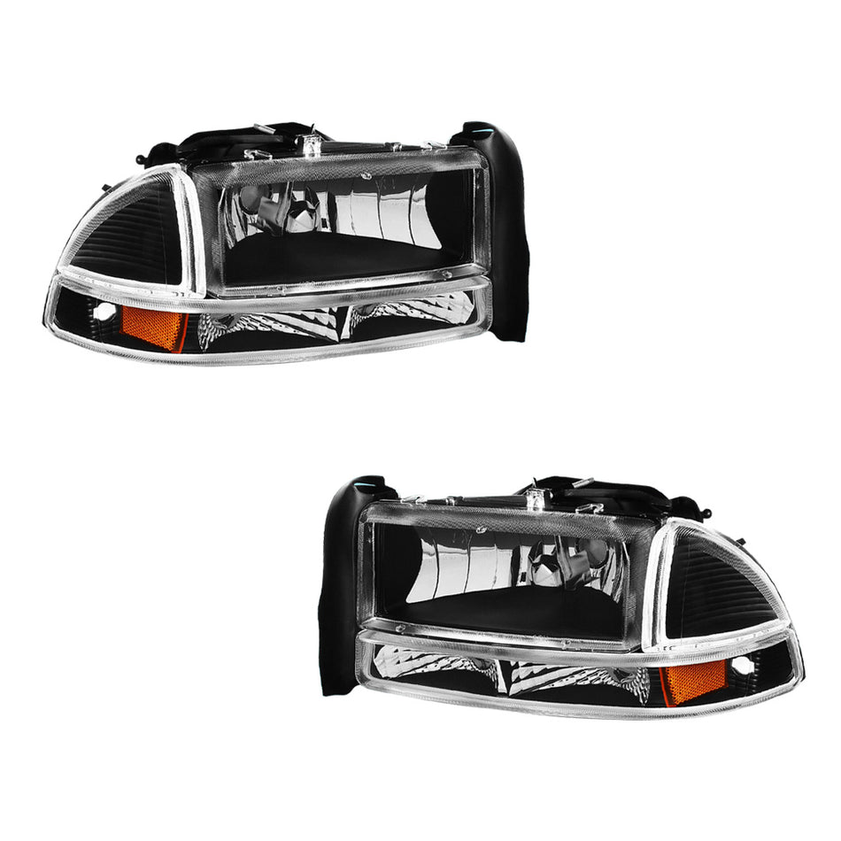Dodge Durango (1998 - 2003) Replacement Headlights and Bumper Lights LH + RH