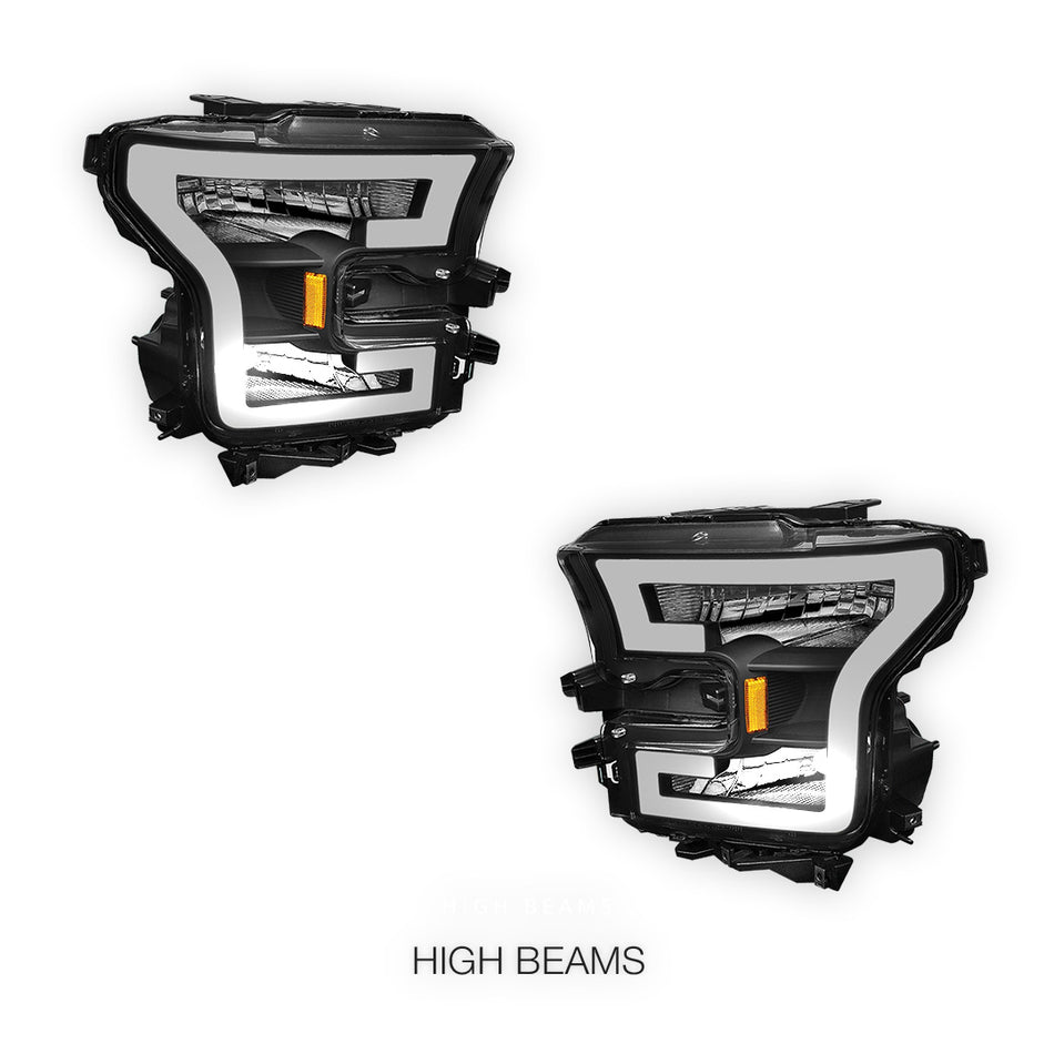 Ford F-150 (2015 - 2017) 3D LED DRL Tube Running Light Bar Headlights LH + RH