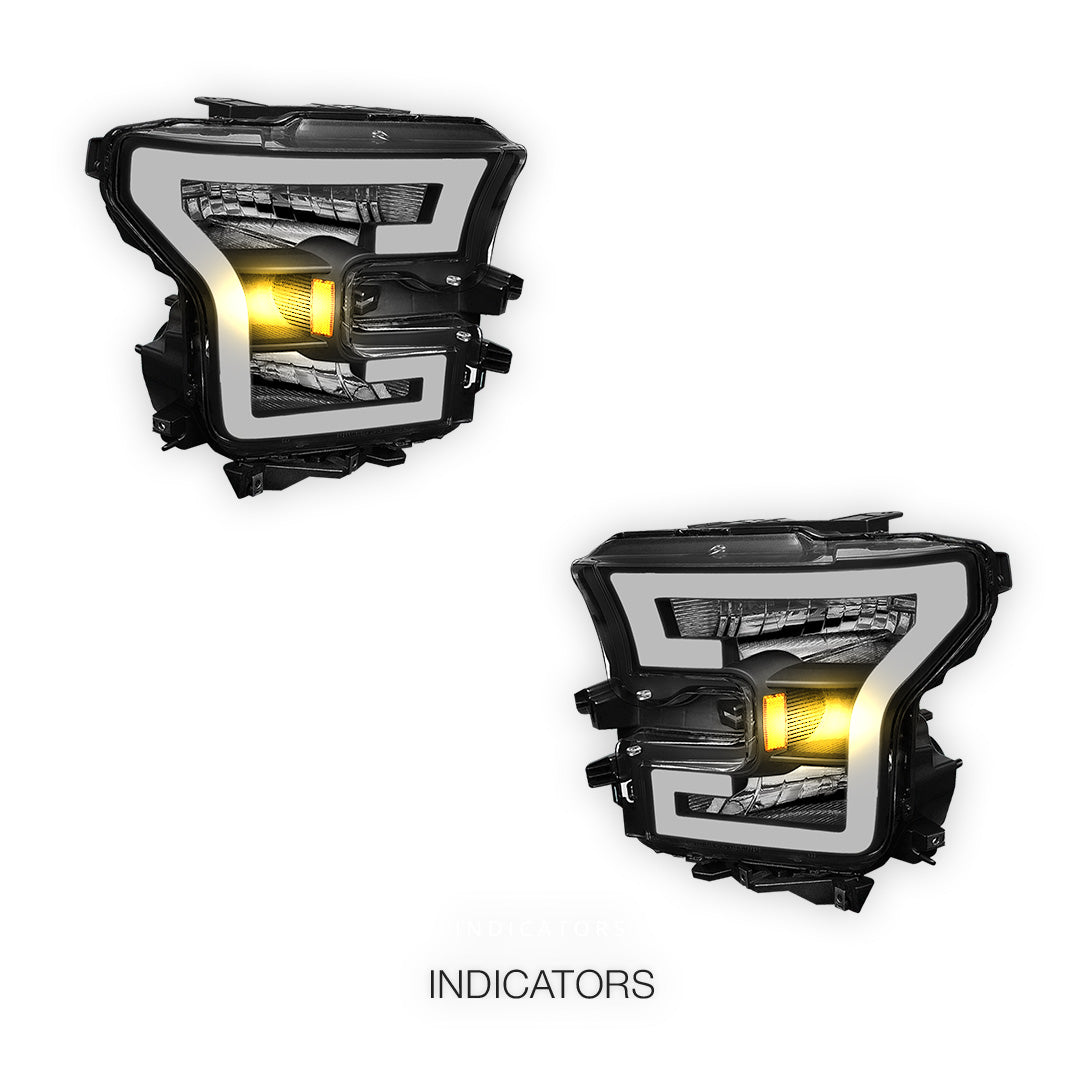 Ford F-150 (2015 - 2017) 3D LED DRL Tube Running Light Bar Headlights LH + RH