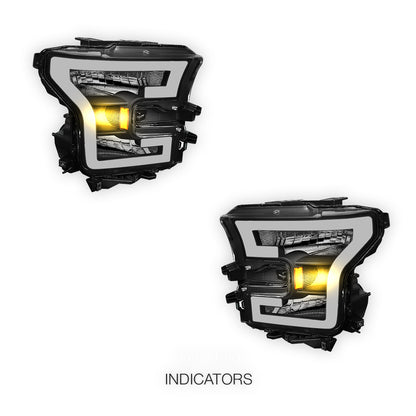 Ford F-150 (2015 - 2017) 3D LED DRL Tube Running Light Bar Headlights LH + RH