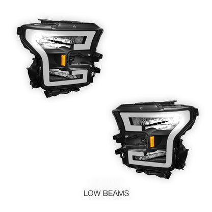 Ford F-150 (2015 - 2017) 3D LED DRL Tube Running Light Bar Headlights LH + RH