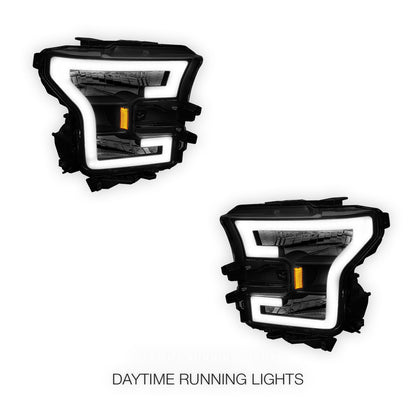 Ford F-150 (2015 - 2017) 3D LED DRL Tube Running Light Bar Headlights LH + RH