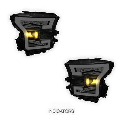Ford F-150 (2015 - 2017) 3D LED DRL Tube Running Light Bar Headlights LH + RH