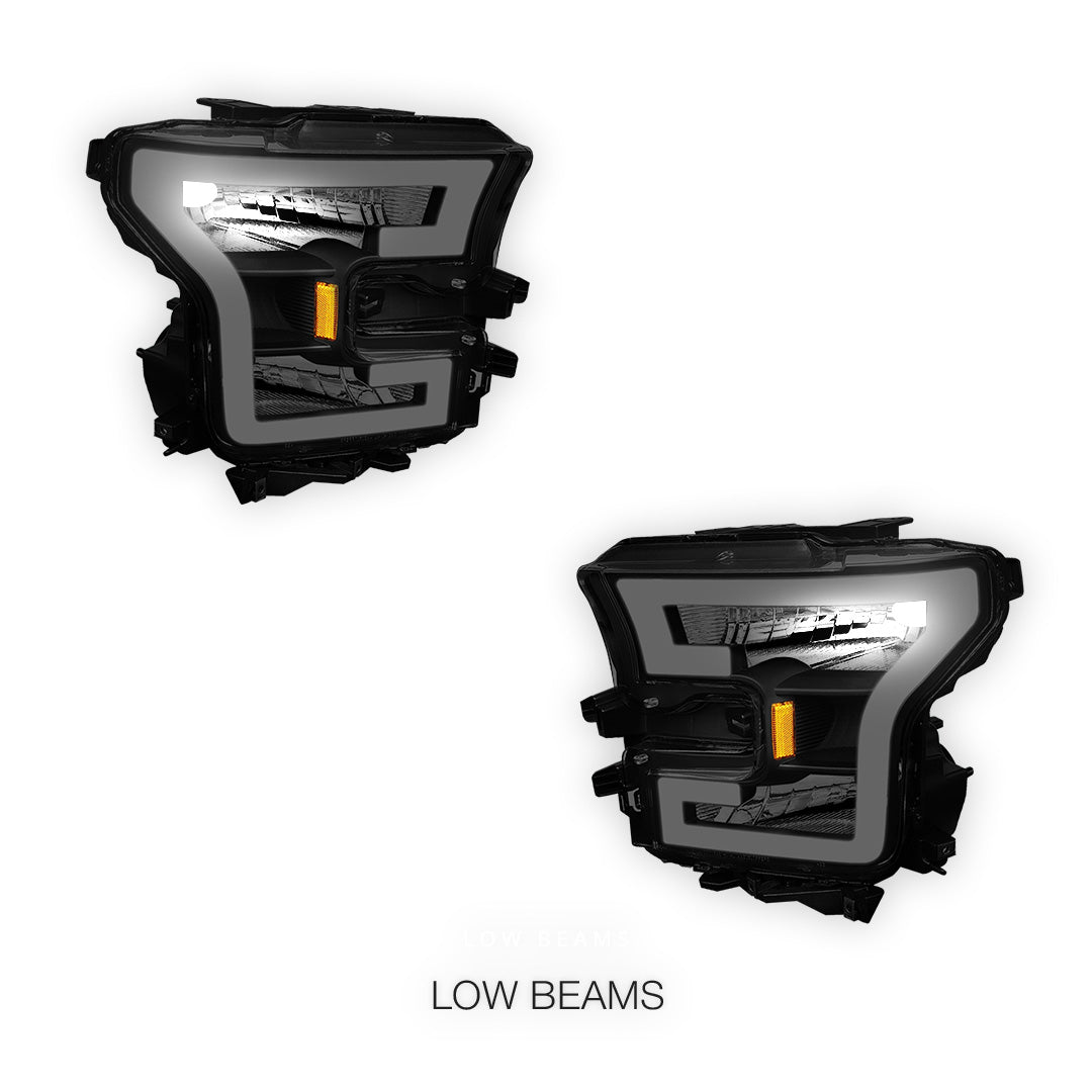 Ford F-150 (2015 - 2017) 3D LED DRL Tube Running Light Bar Headlights LH + RH