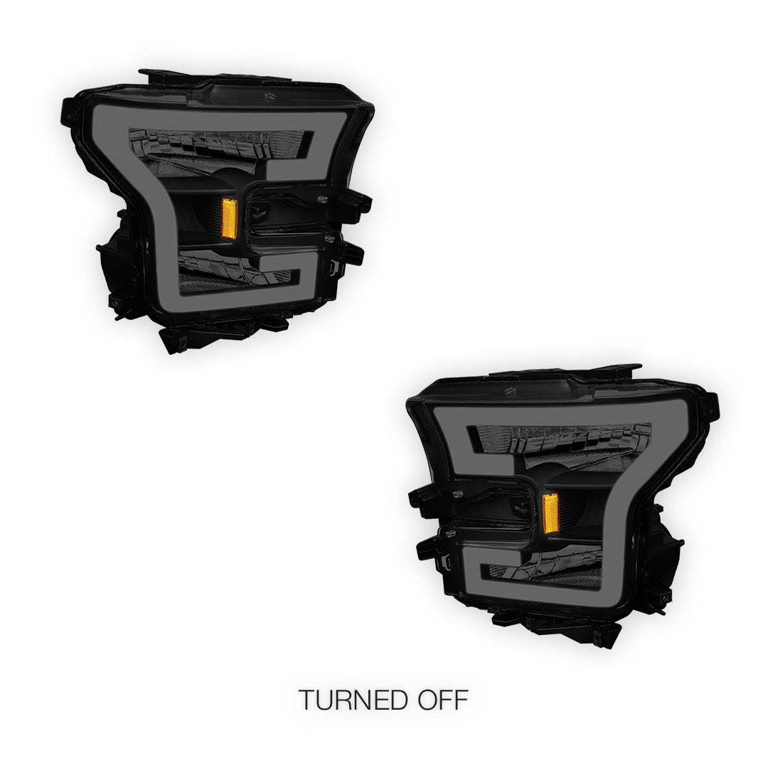 Ford F-150 (2015 - 2017) 3D LED DRL Tube Running Light Bar Headlights LH + RH