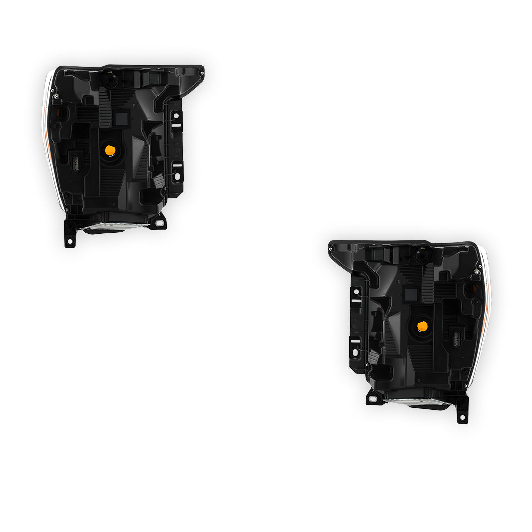 Ford F-150 (2021 - 2023) Quad LED DRL Reflector Black Replacement Headlights LH + RH