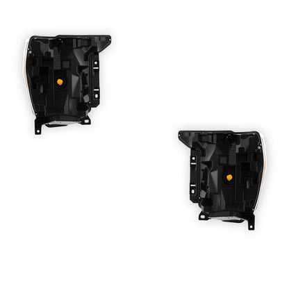Ford F-150 (2021 - 2023) Quad LED DRL Reflector Black Replacement Headlights LH + RH