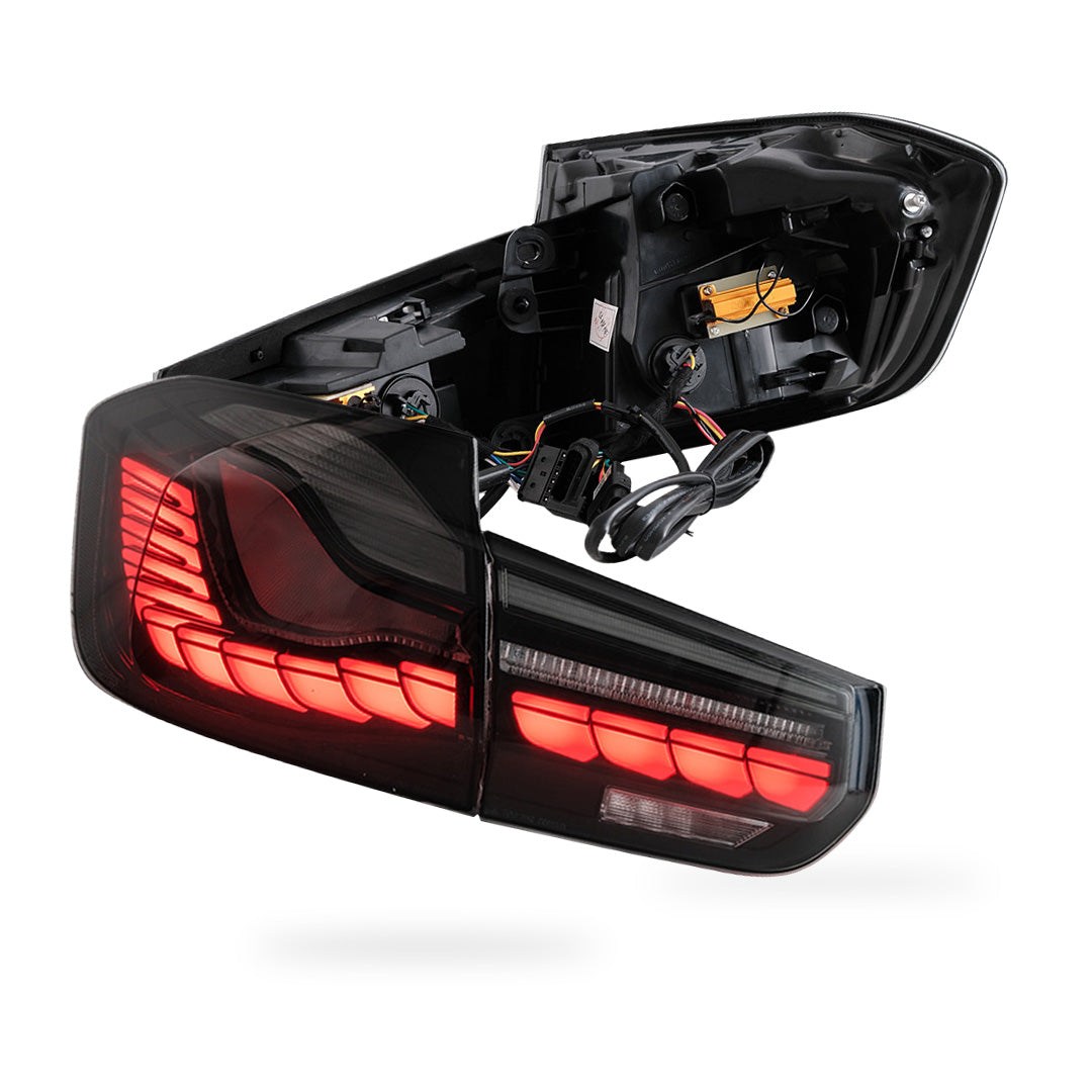 BMW 3-Series F30 / F35 / F80 (2012 - 2018) Sequential Smoked LED Inner and Outer Tail Lights LH + RH