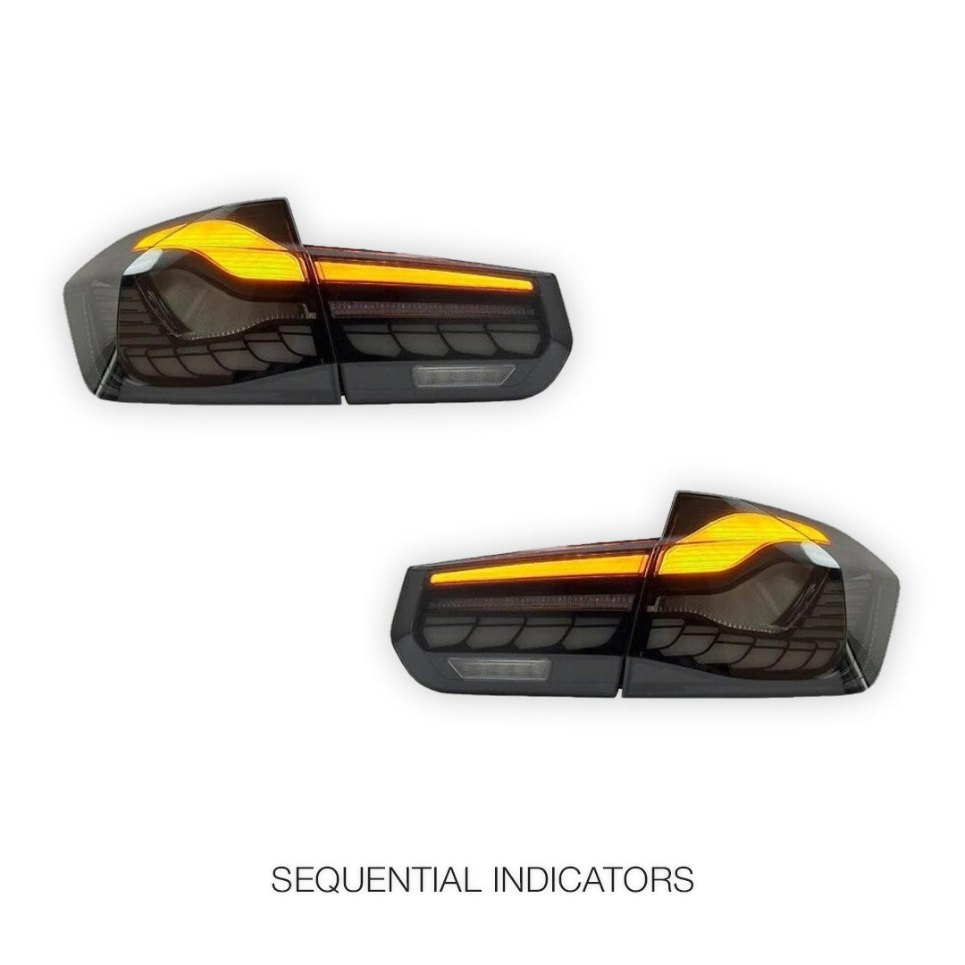 BMW 3-Series F30 / F35 / F80 (2012 - 2018) Sequential Smoked LED Inner and Outer Tail Lights LH + RH