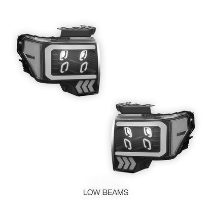 Ford F-150 (2009 - 2014) LED DRL Signal Quad Projector Headlights LH + RH