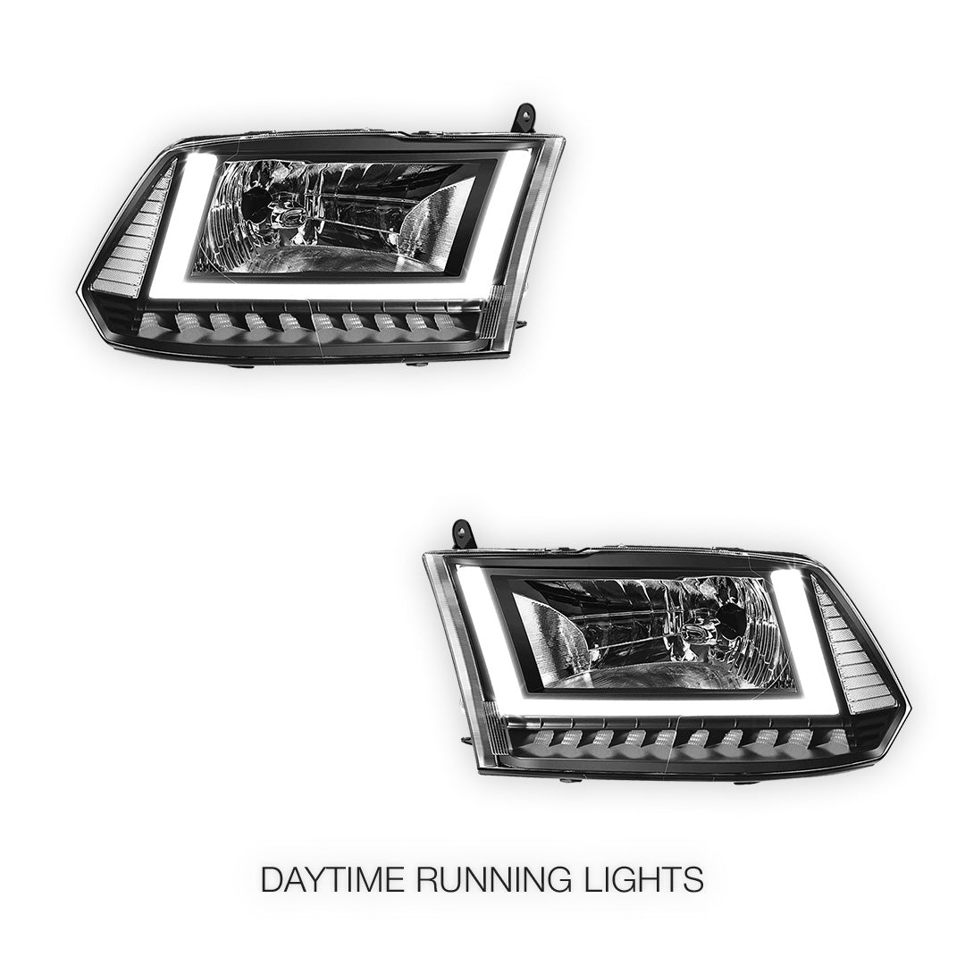 Dodge RAM 2500 (2010) U-LED DRL Sequential Signal Headlights LH + RH