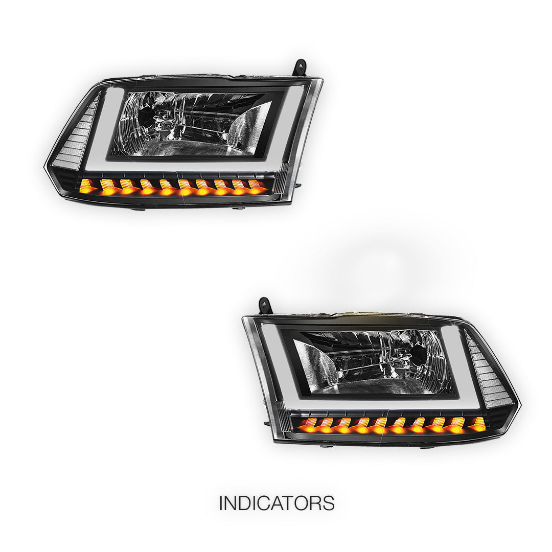 Dodge RAM 2500 (2010) U-LED DRL Sequential Signal Headlights LH + RH