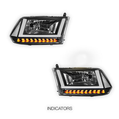 Dodge RAM 2500 (2010) U-LED DRL Sequential Signal Headlights LH + RH