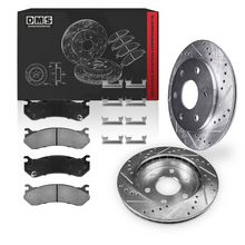 Chevrolet Suburban 1500 LT / SE / Z71 (2000 - 2006) Front and Rear Drilled & Slotted Brake Rotors and Brake Pads LH + RH