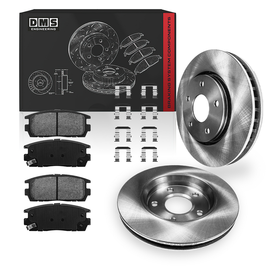 GMC Terrain Denali / SLE / SLT (2010 - 2017) Front and Rear Standard Brake Rotors and Brake Pads LH + RH
