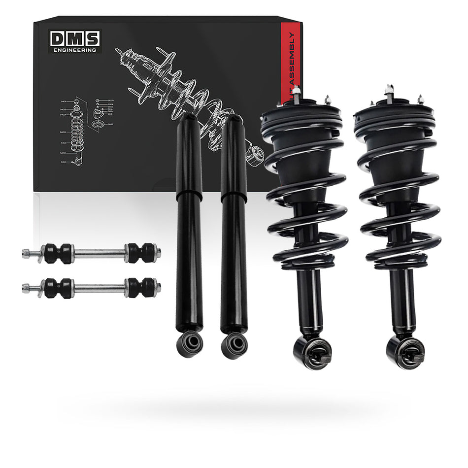Chevrolet Silverado 1500 LS / LT / LTZ  (2014-2018) Front & Rear Shock Absorbers and Struts + Sway Bar Links LH + RH