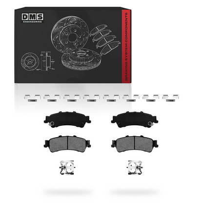 Chevrolet Astro LS / LT (2003 - 2005) Front and Rear Drilled & Slotted Brake Rotors and Brake Pads LH + RH