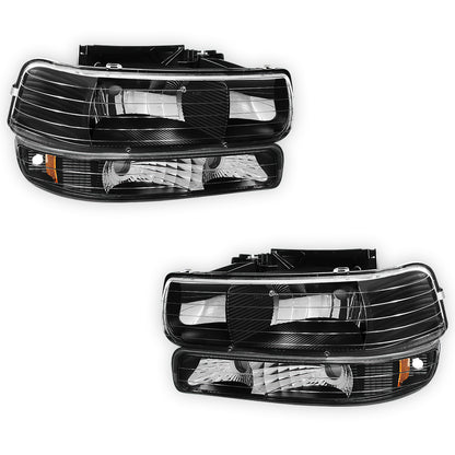 Chevrolet Silverado 3500 LS / LT (2001 - 2002) Replacement Headlights and Bumper Lights LH + RH