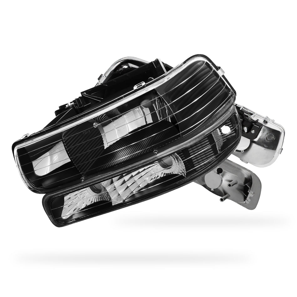Chevrolet Silverado 3500 LS / LT (2001 - 2002) Replacement Headlights and Bumper Lights LH + RH