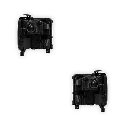 Chevrolet Silverado 1500 (2016 - 2018) LED DRL HID/Xenon Chrome Projector Headlights LH + RH