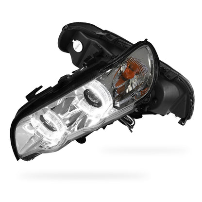 BMW X5 E53 Pre-Facelift (2000 - 2003) Black / Chrome LED 3D RGB Ange Eyes Headlights LH + RH