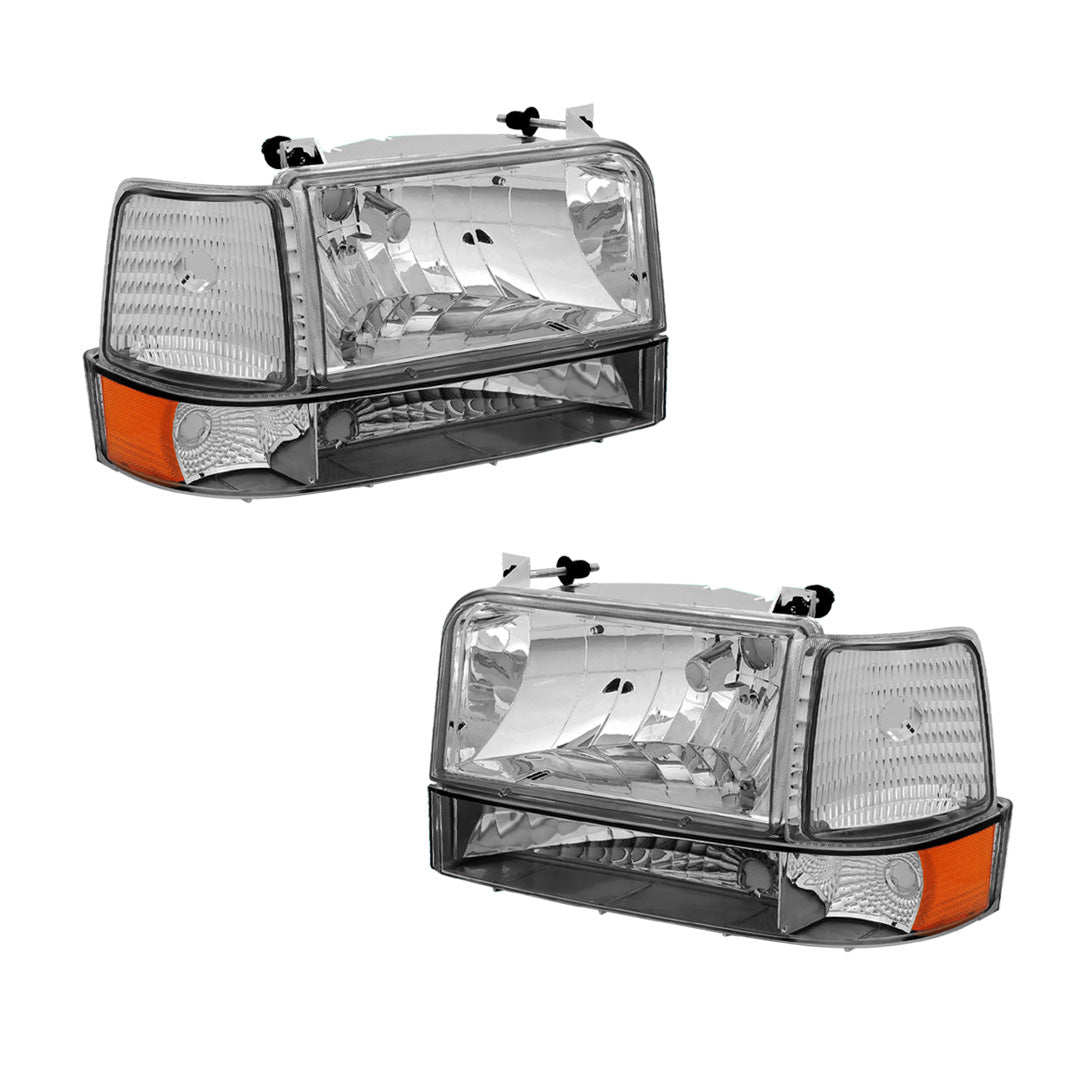 Ford F-150 (1992 - 1996) Replacement Headlights and Bumper Lights LH + RH