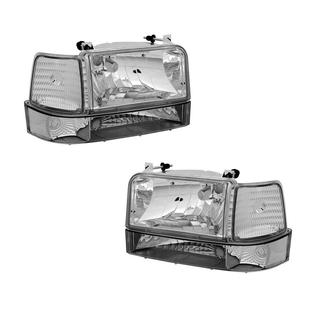 Ford F-150 (1992 - 1996) Replacement Headlights and Bumper Lights LH + RH