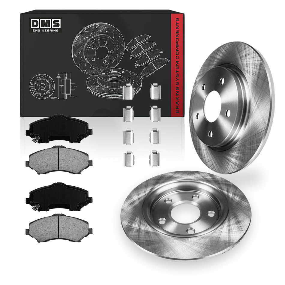 Chrysler Town & Country (2008 - 2012) Front and Rear Standard Brake Rotors and Brake Pads LH + RH