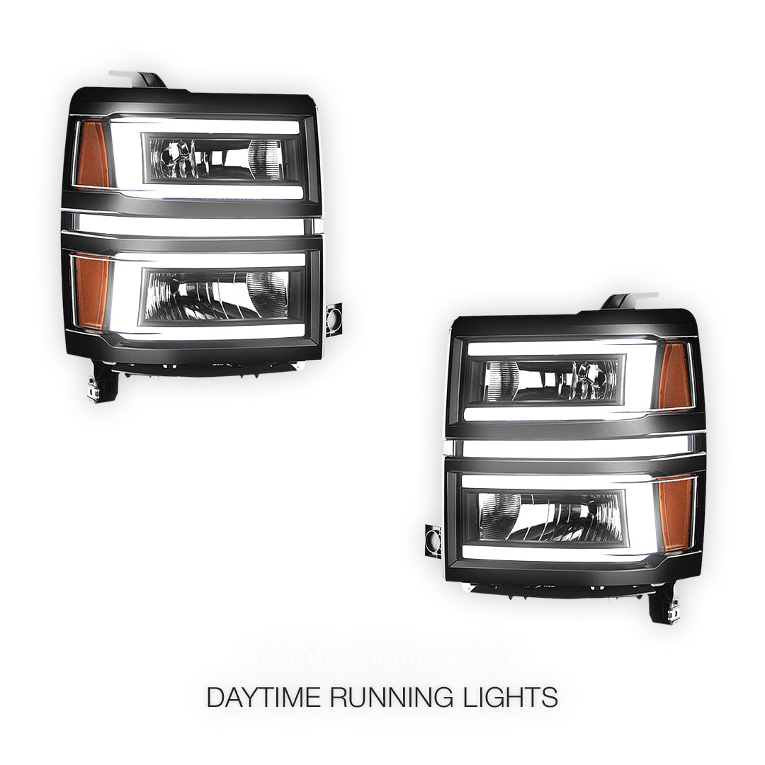 Chevrolet Silverado 1500 LT / LTZ / LS (2014 - 2015) C-LED DRL Sequential Headlights LH + RH