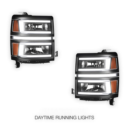 Chevrolet Silverado 1500 LT / LTZ / LS (2014 - 2015) C-LED DRL Sequential Headlights LH + RH