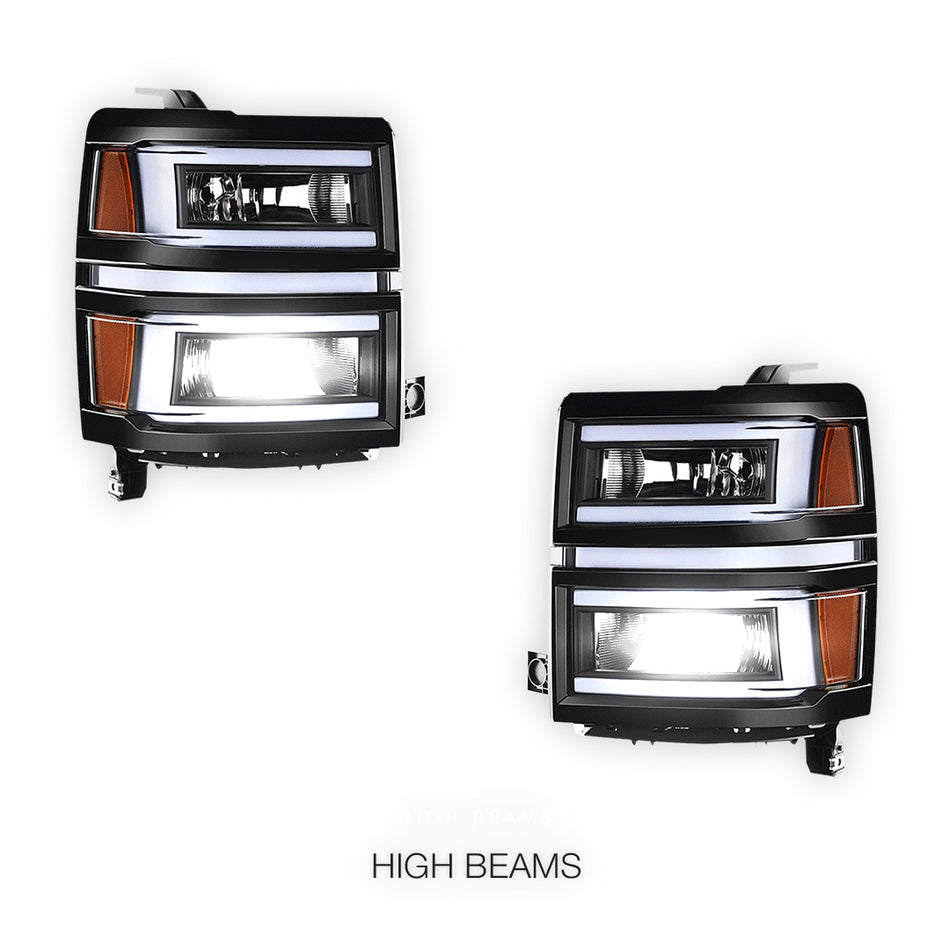 Chevrolet Silverado 1500 LT / LTZ / LS (2014 - 2015) C-LED DRL Sequential Headlights LH + RH