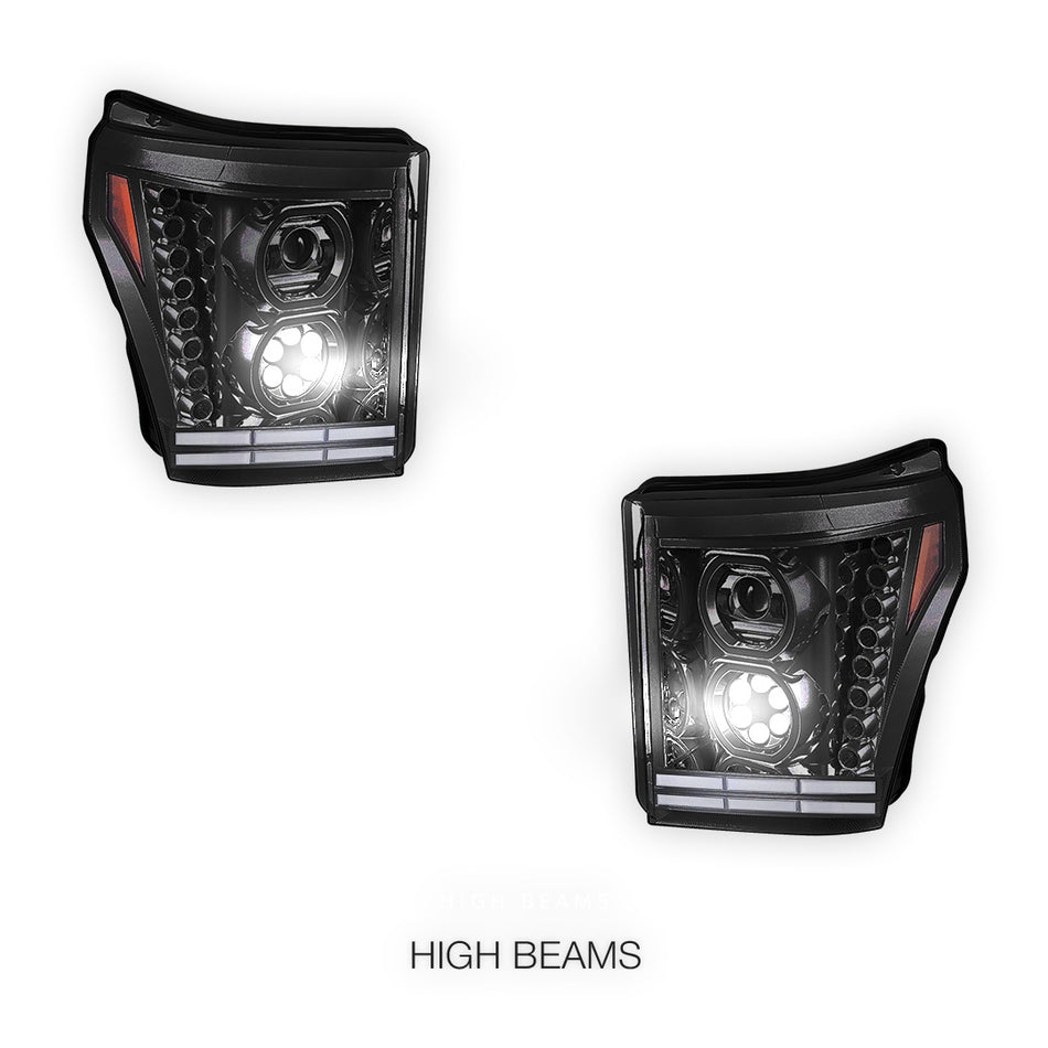 Ford F-250 Super Duty (2011 - 2016) Full LED Projector Headlights LH - RH