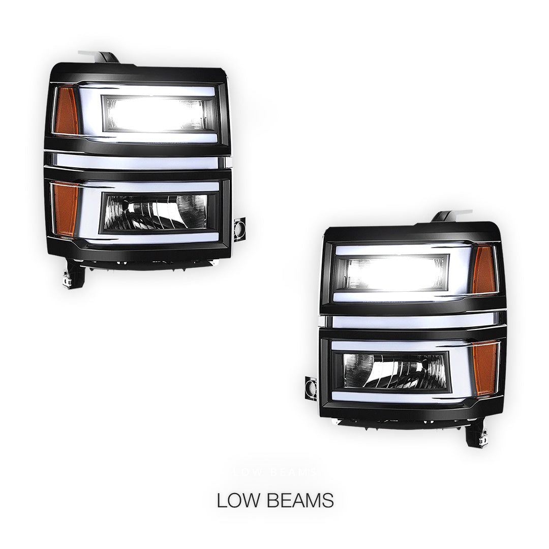Chevrolet Silverado 1500 LT / LTZ / LS (2014 - 2015) C-LED DRL Sequential Headlights LH + RH
