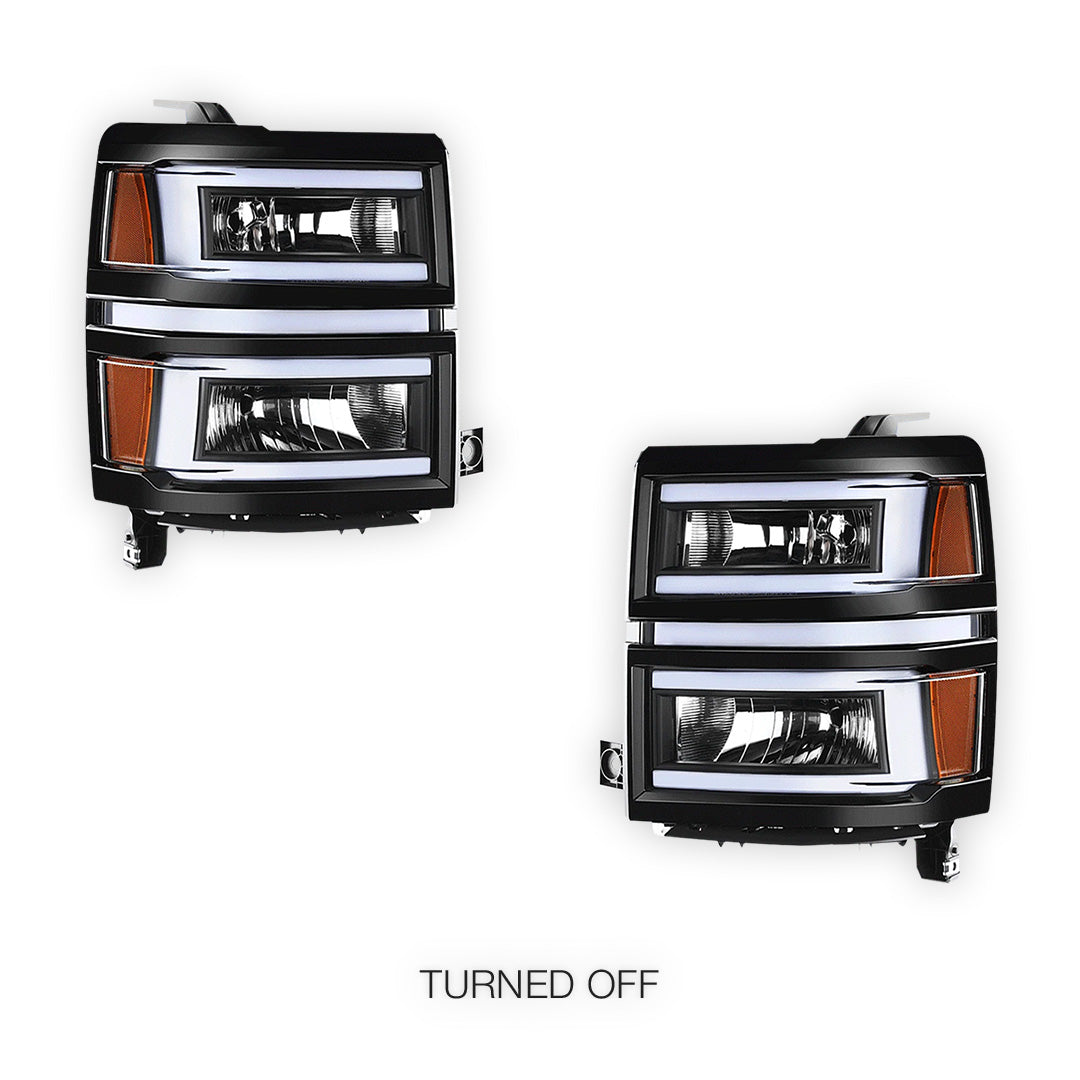 Chevrolet Silverado 1500 LT / LTZ / LS (2014 - 2015) C-LED DRL Sequential Headlights LH + RH
