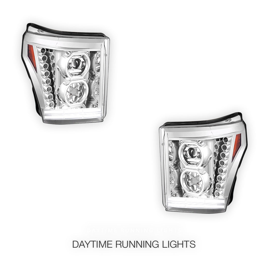 Ford F-250 Super Duty (2011 - 2016) Full LED Projector Headlights LH - RH