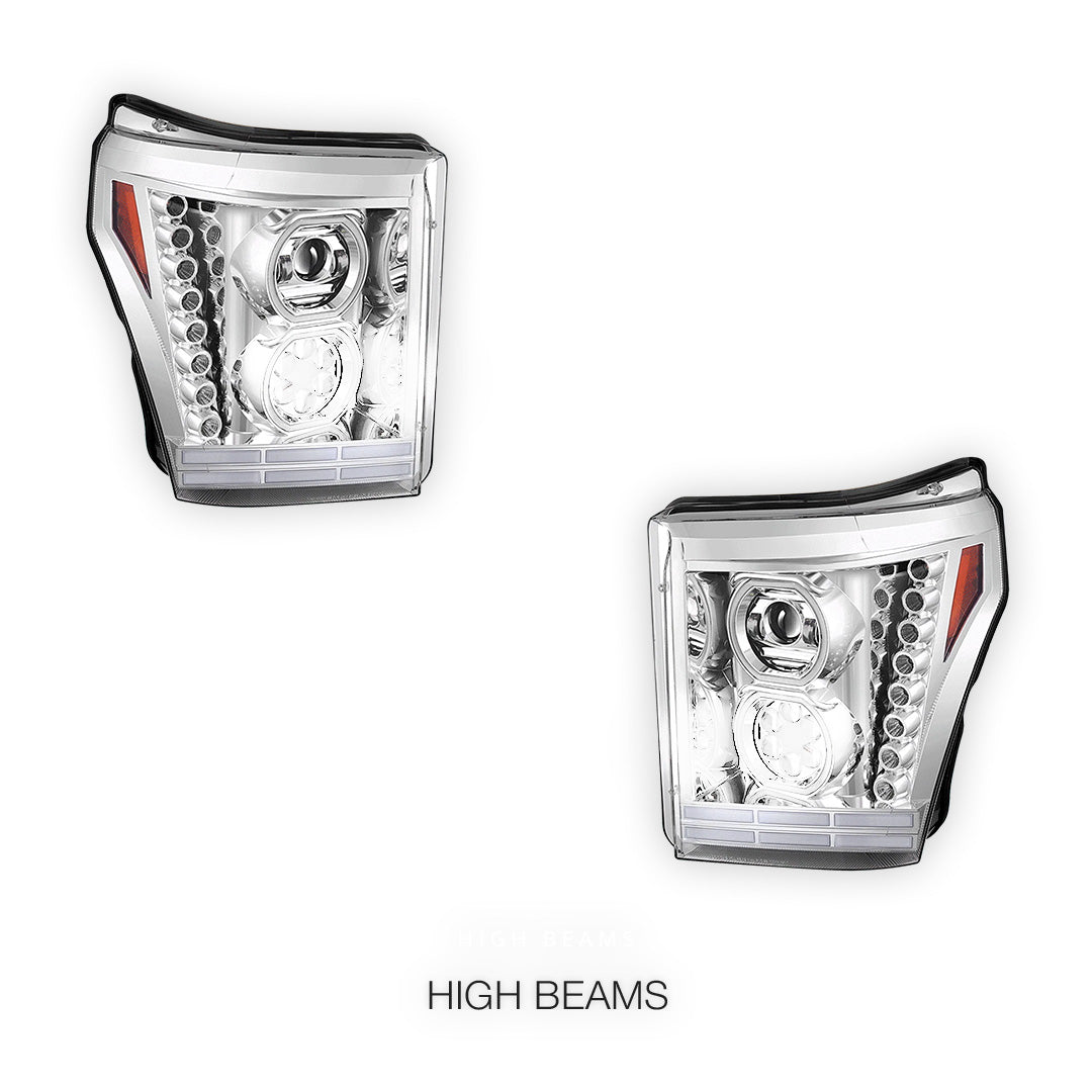 Ford F-250 Super Duty (2011 - 2016) Full LED Projector Headlights LH - RH