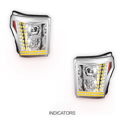 Ford F-250 Super Duty (2011 - 2016) Full LED Projector Headlights LH - RH