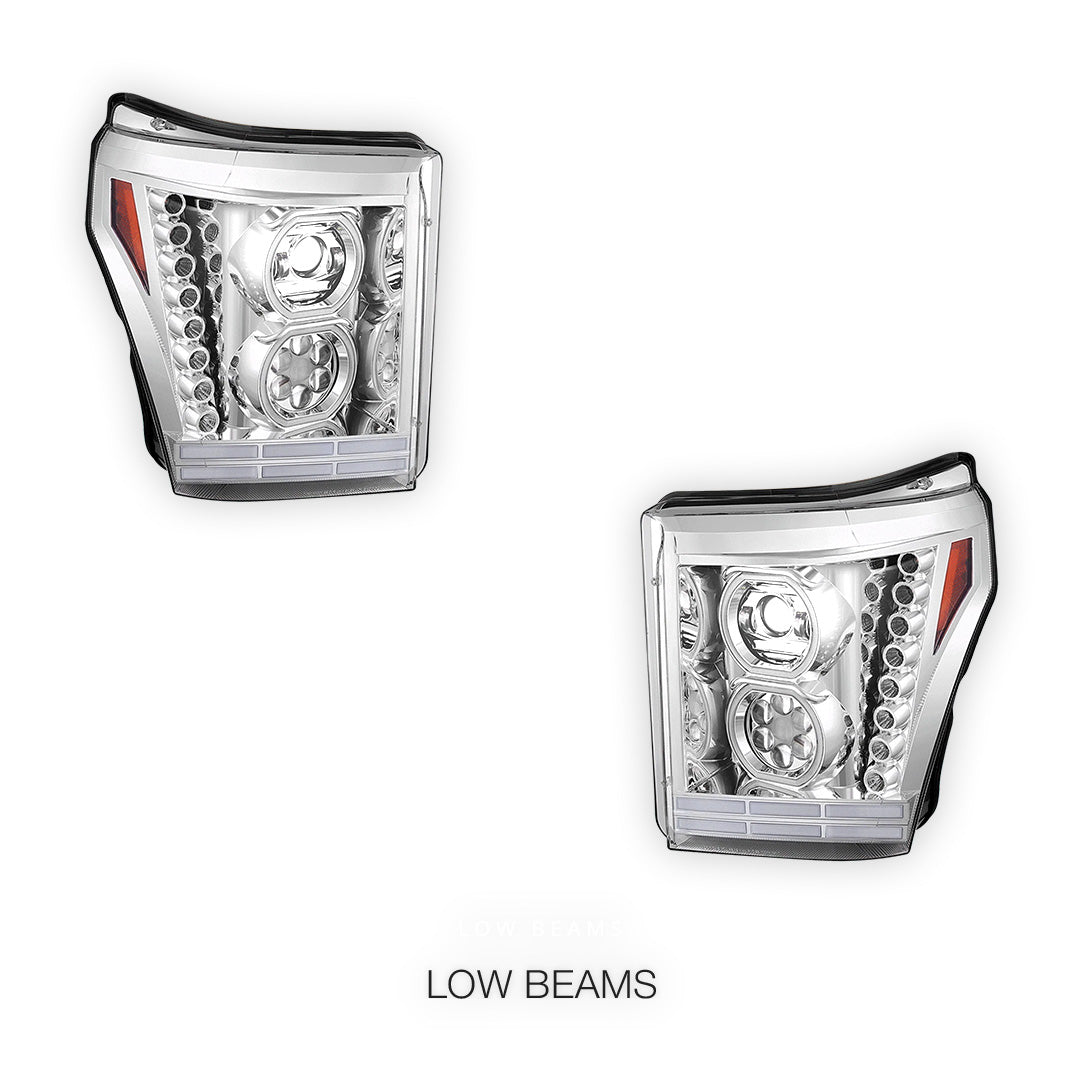 Ford F-250 Super Duty (2011 - 2016) Full LED Projector Headlights LH - RH