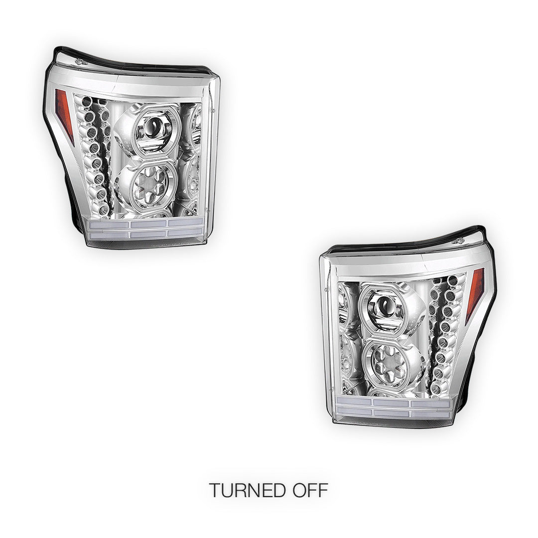 Ford F-250 Super Duty (2011 - 2016) Full LED Projector Headlights LH - RH