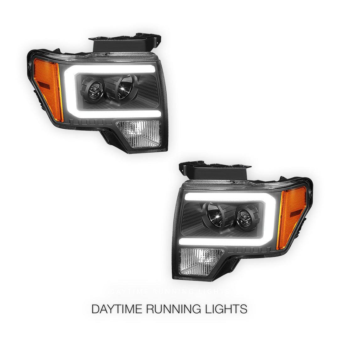 Ford F-150 (2009 - 2014) LED DRL Projector Headlights LH + RH